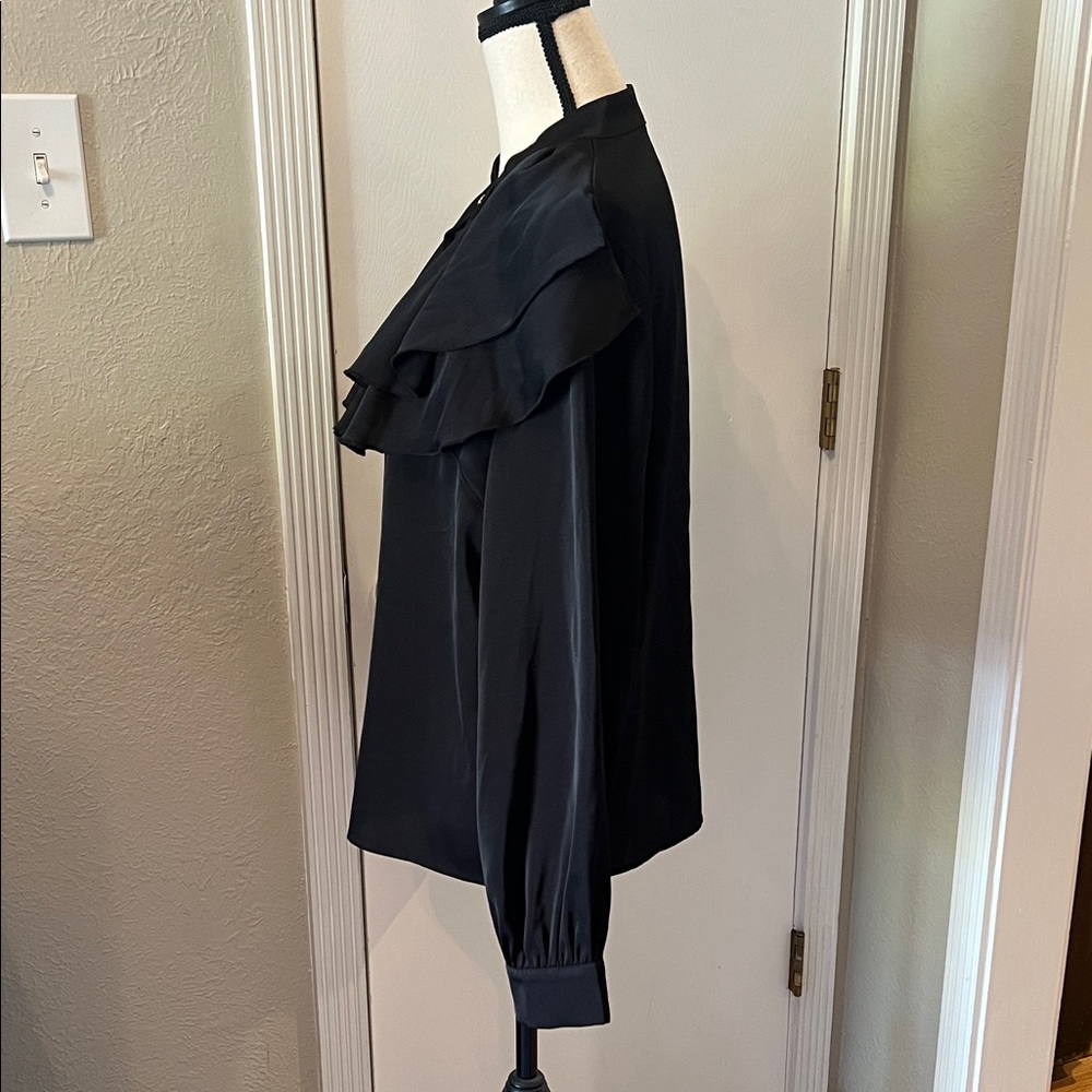 SHEIN Black Ruffled Blouse - Picture 3 of 5